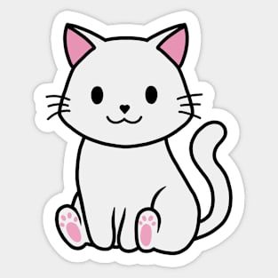 White kitty Sticker